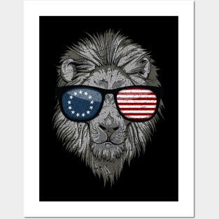 1776 Flag Lion Pride Posters and Art